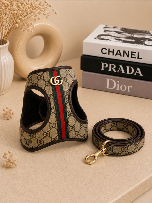 Pet Harness G/G Classic Monogram Σαμαράκι