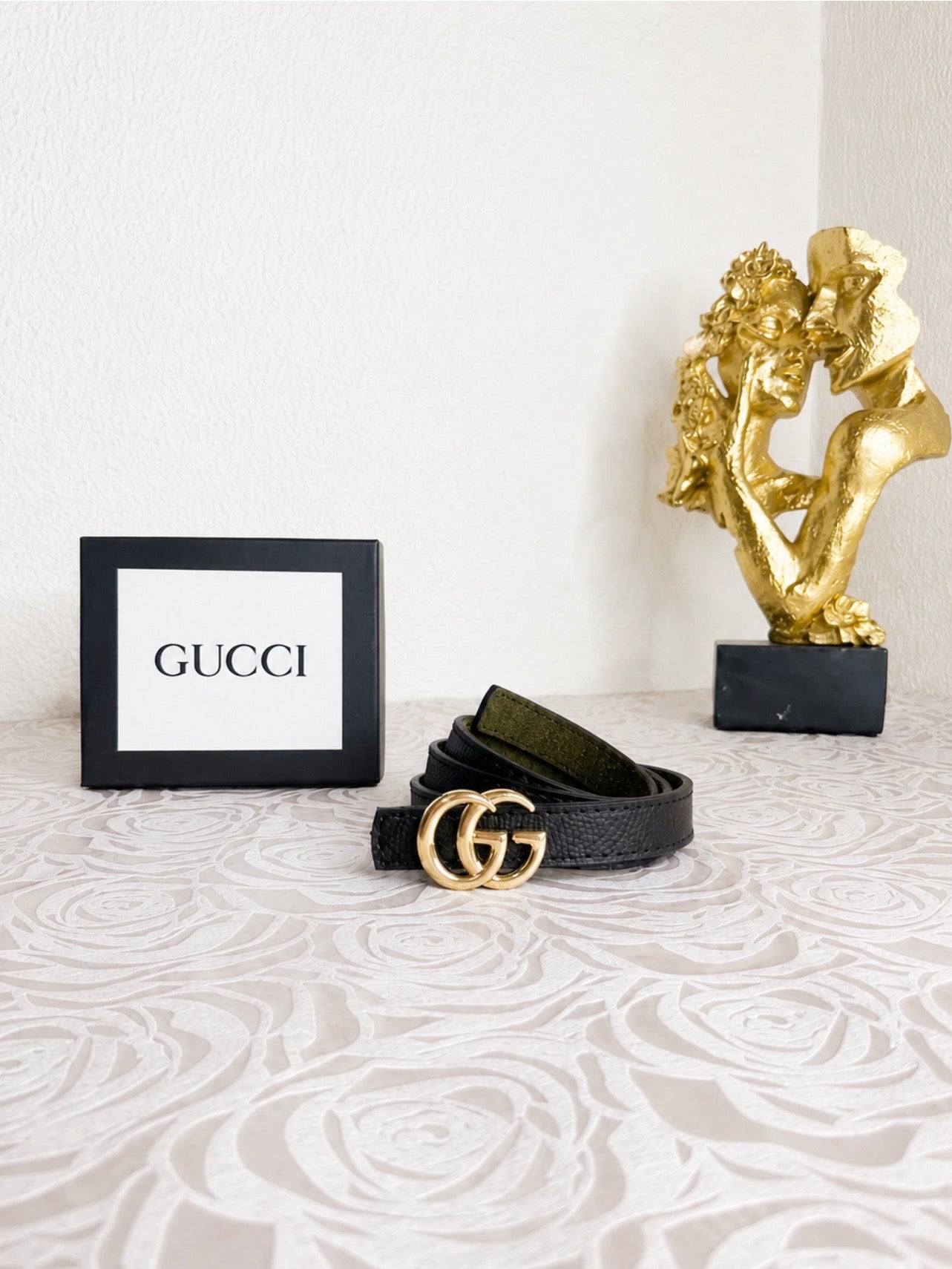 Leather Belt G/G Black Low Line