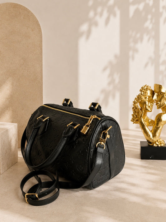 Speedy Bag Ls/Vn Monogram Black