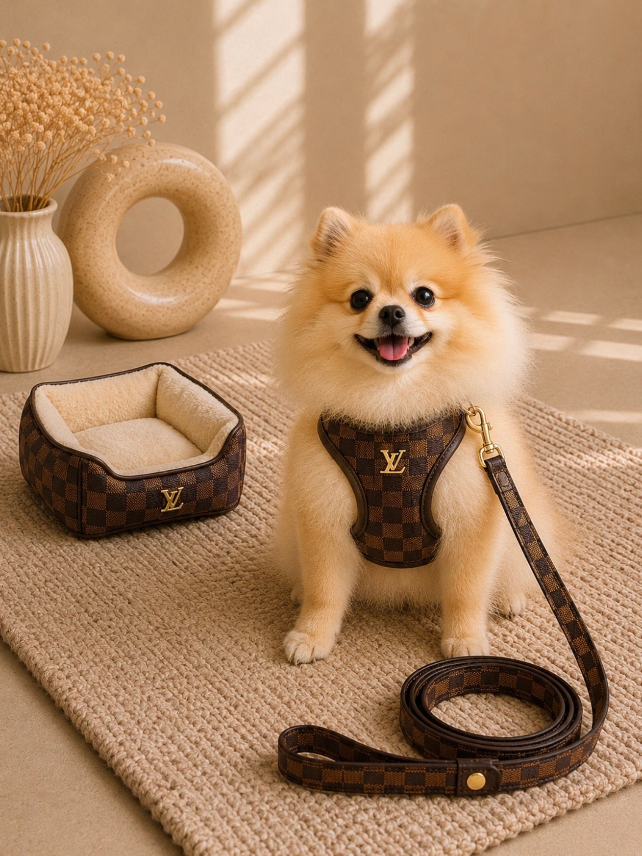 Pet Harness Ls/Vn Brown Damier Σαμαράκι