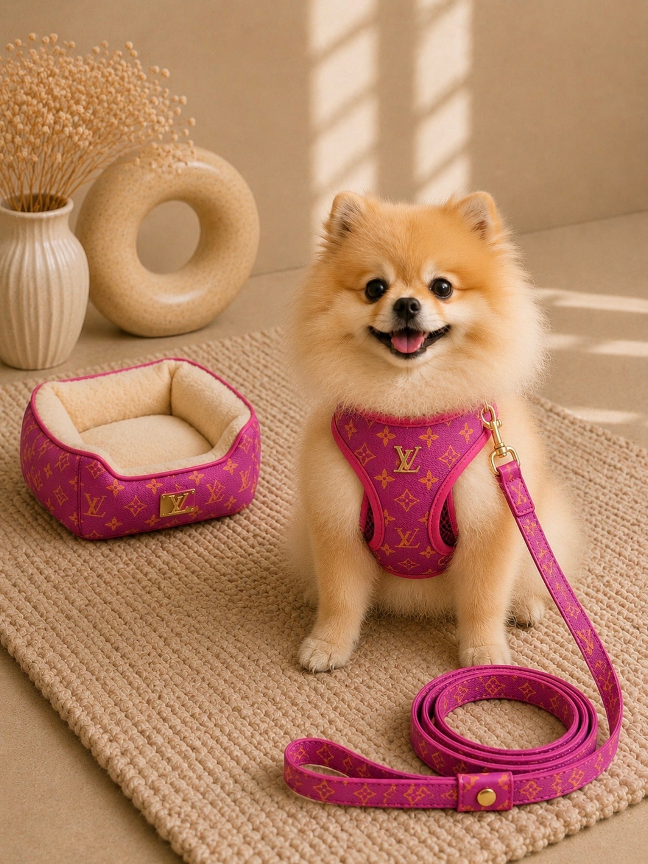 Pet Harness Ls/Vn Fuxia Monogram Σαμαράκι