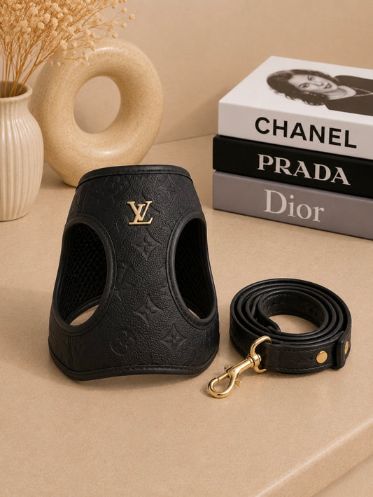 Pet Harness Ls/Vn Black Monogram Σαμαράκι