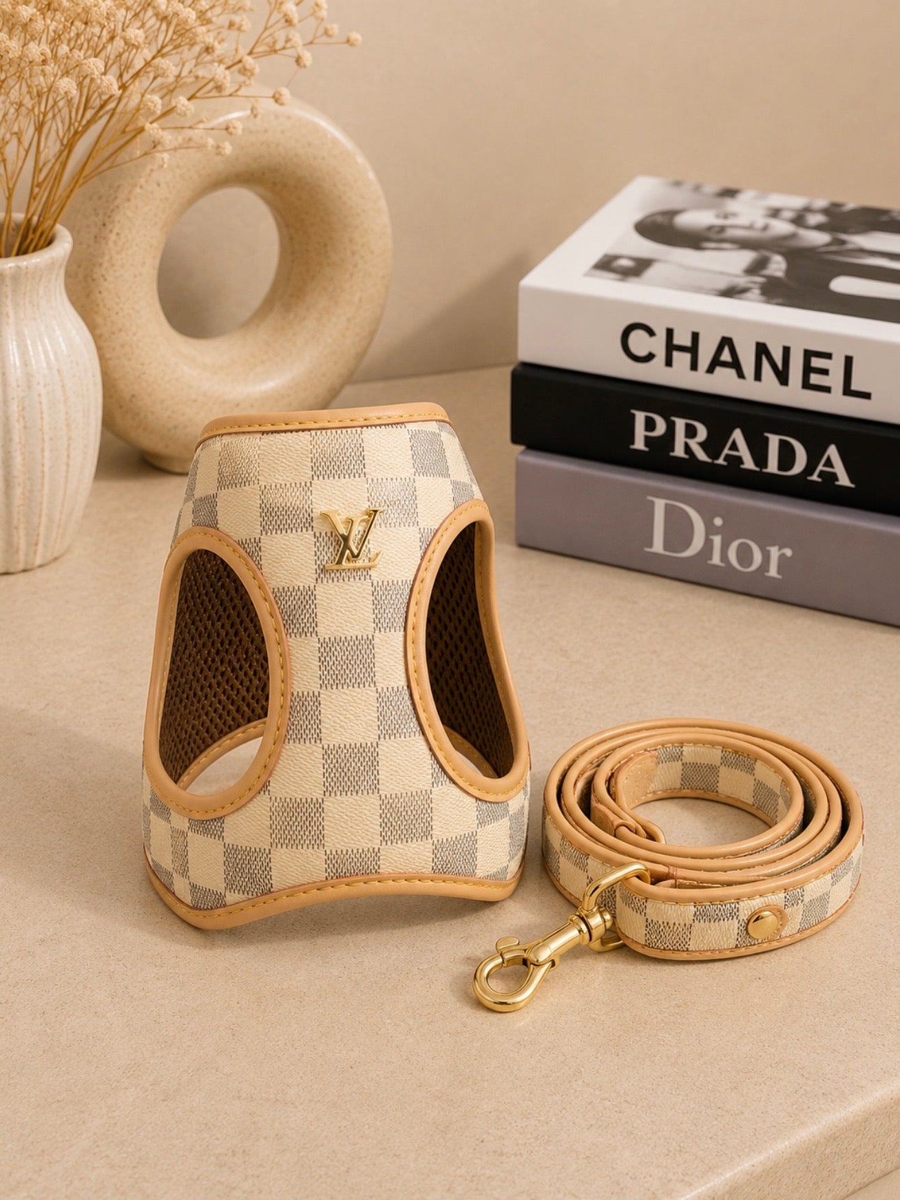 Pet Harness Ls/Vn Beige Damier Σαμαράκι