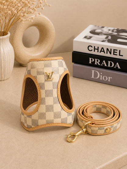 Pet Harness Ls/Vn Beige Damier Σαμαράκι