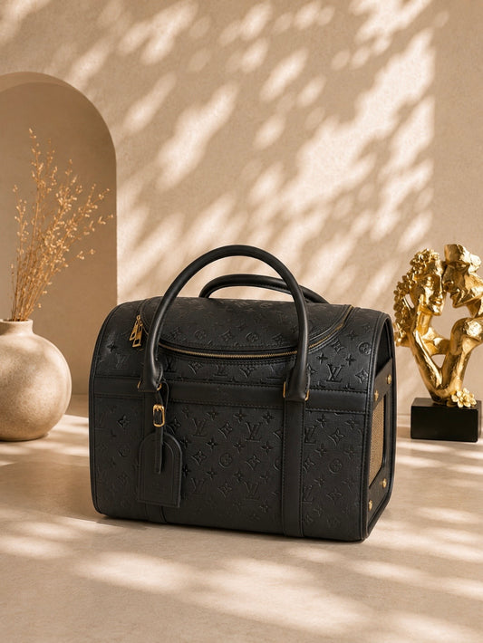 Pet Carrier Bag Ls/Vn Black Monogram
