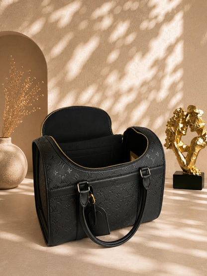 Pet Carrier Bag Ls/Vn Black Monogram