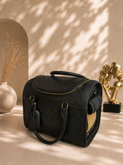 Pet Carrier Bag Ls/Vn Black Monogram