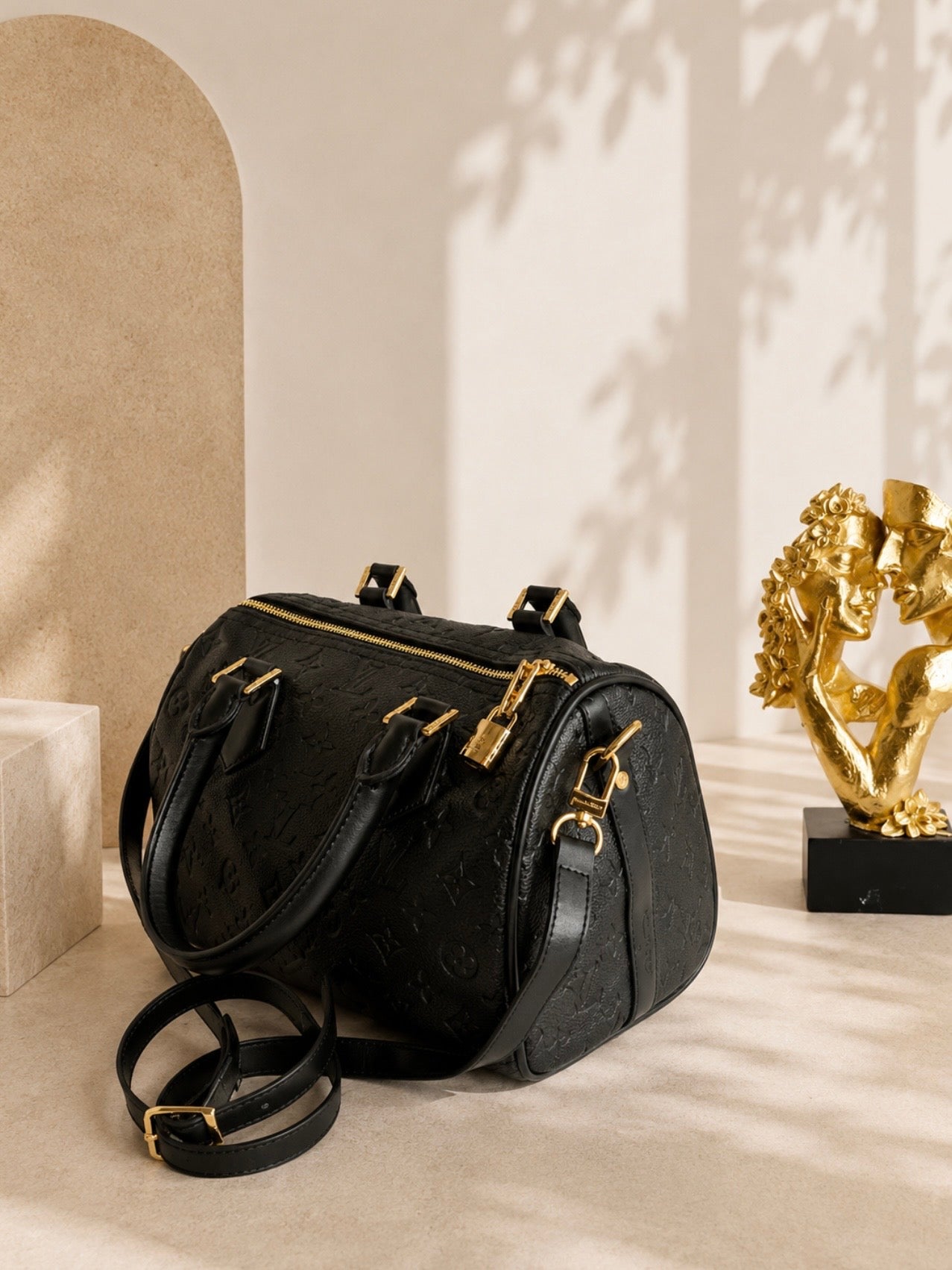 Speedy Bag Ls/Vn Monogram Black