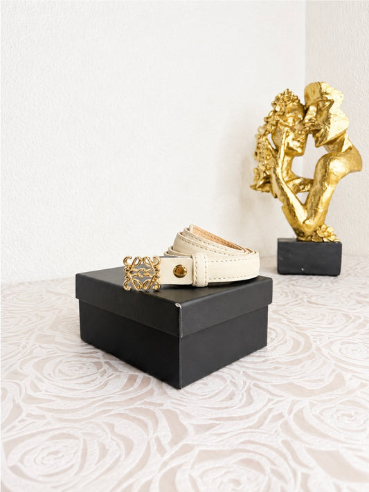 Leather Belt Lo/We Cream Low Line