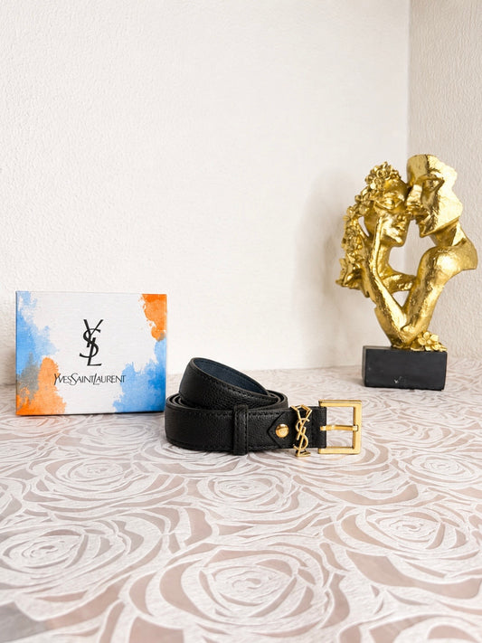 Leather Belt Y/S Black Low Line
