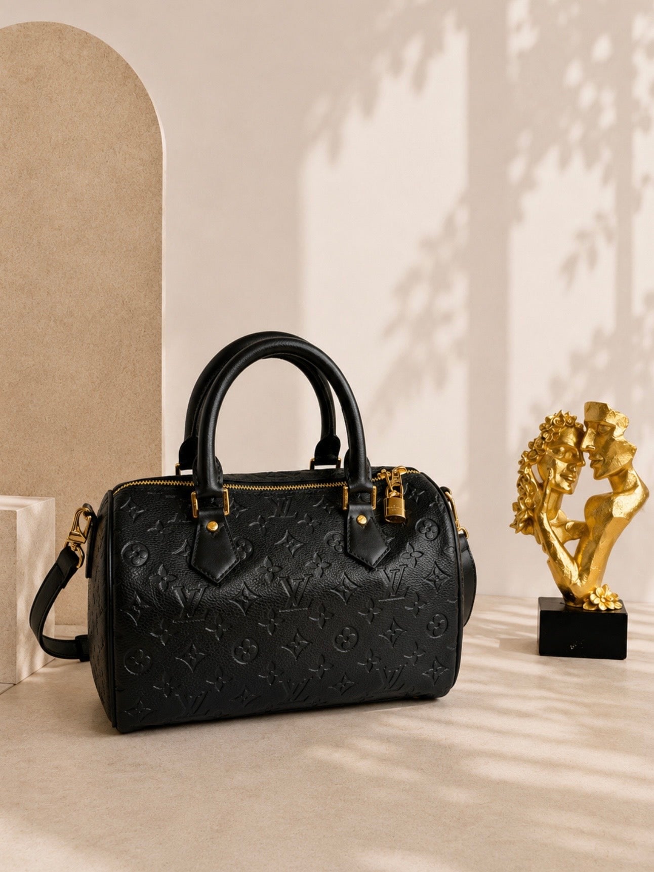 Speedy Bag Ls/Vn Monogram Black