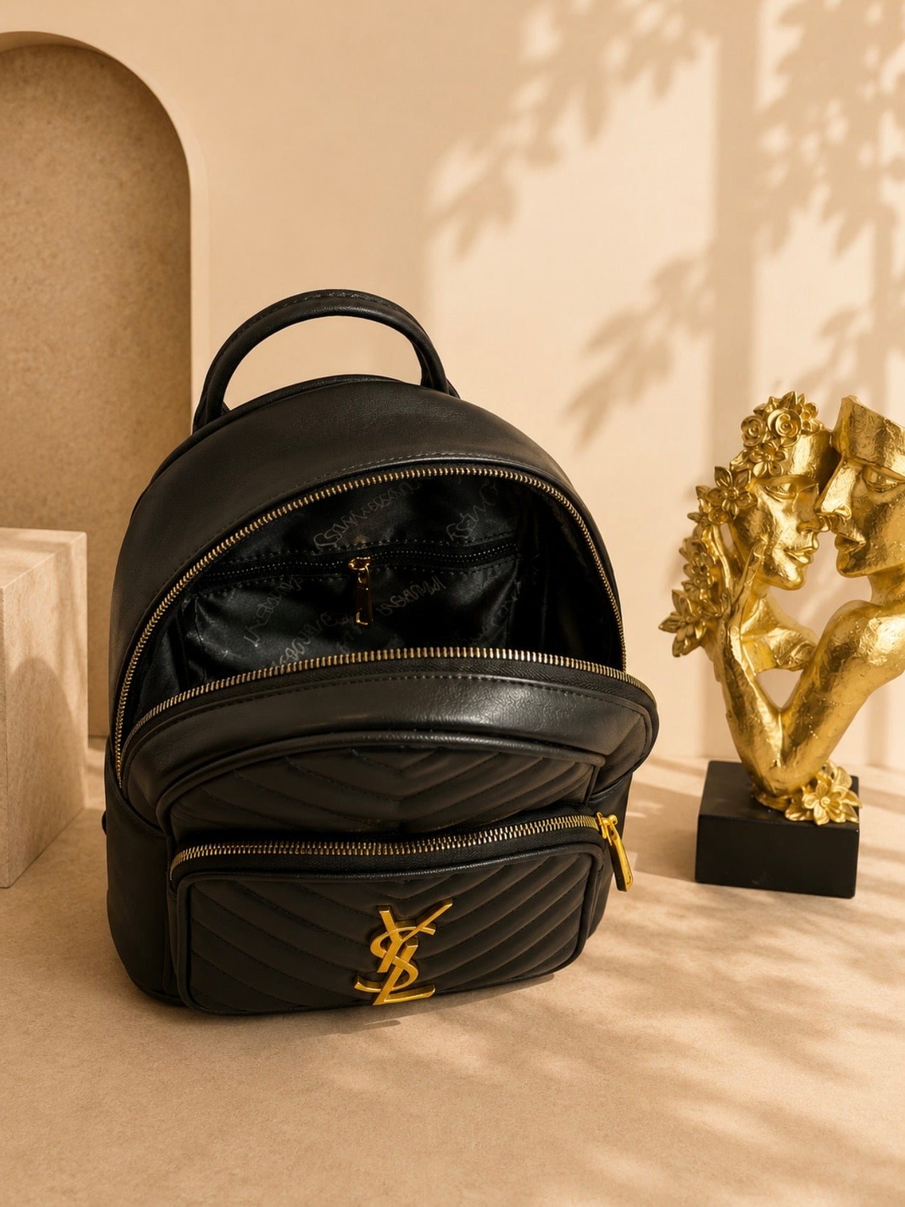 Backpack Y/SL Black Bag Capitone