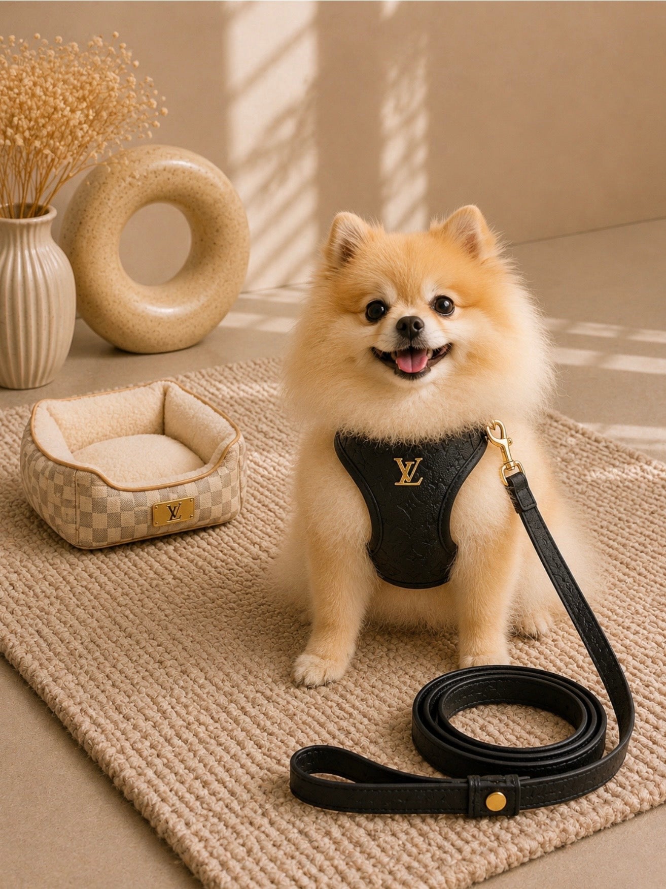 Pet Harness Ls/Vn Black Monogram Σαμαράκι